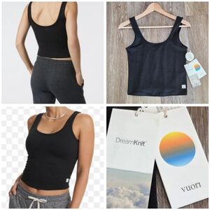 Vuori Halo Essential Tank Top Black DreamKnit NWT Active Wear Performance Yoga